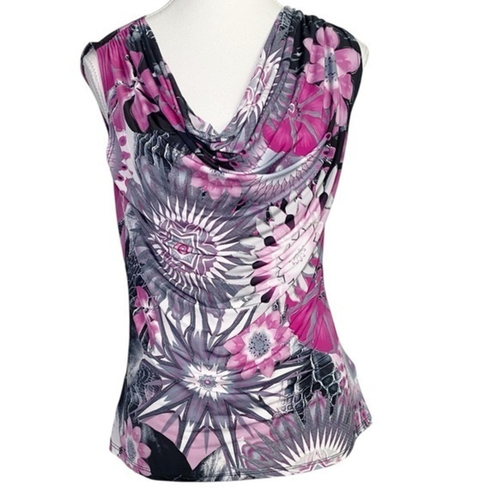 DressBarn Floral Pink and Gray Y2K Tank Top